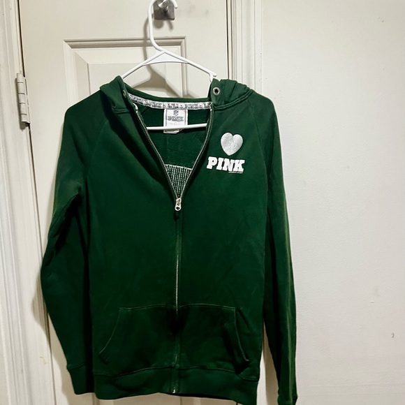 Pink VS NFL NY Jets sweatshirt with sequins, studs, hoodie - Picture 11 of 13